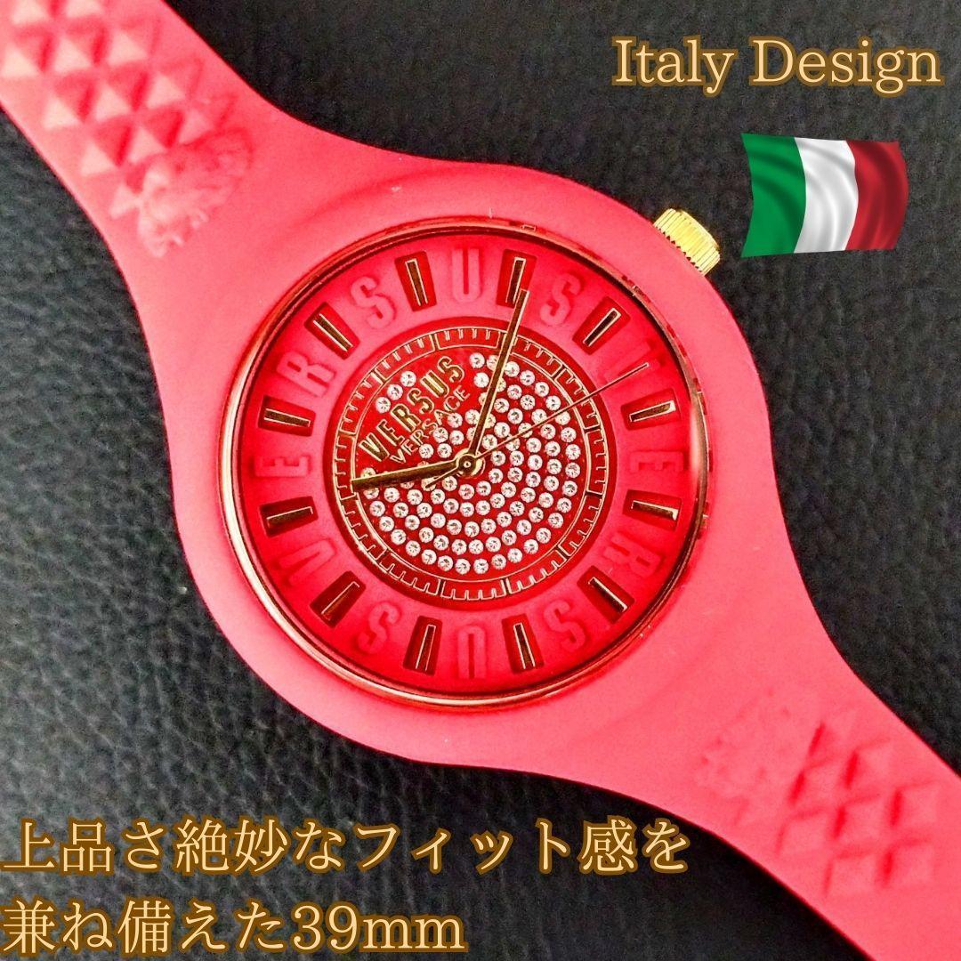 新品 ベルサーチ腕時計レディース レッド ラバー セレブ＆スポーティー ミラノ€