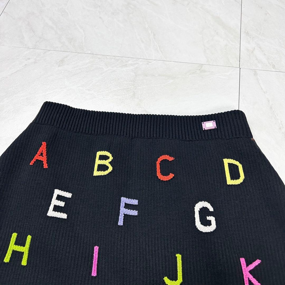 極美品 2001 CHANEL アルファベット ニット スカート ココプレート