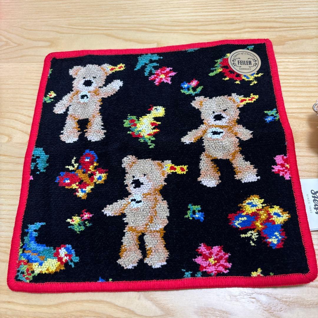 Steiff x FEILER ハンカチとテディベアセット