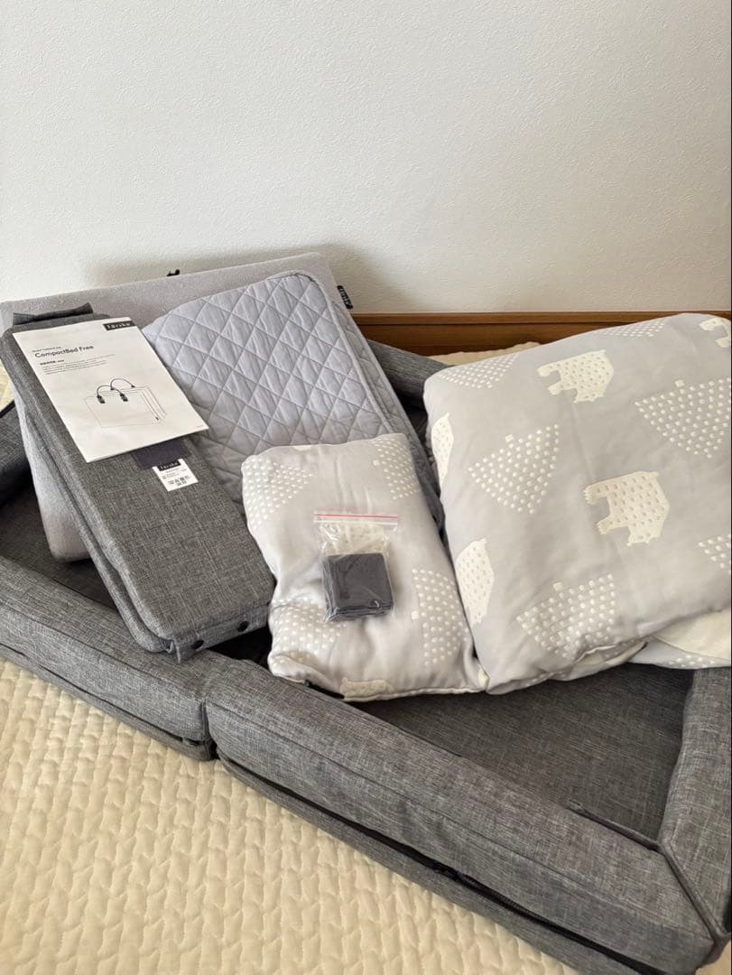 ＊美品＊ファルスカ コンパクトベッドFree メランジグレー