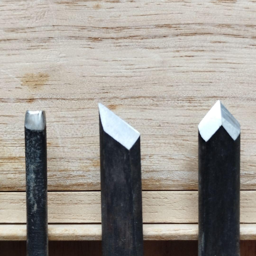 彫勝 高級 彫刻刀 安来青紙 鋼付 本職用 桐箱 7本組