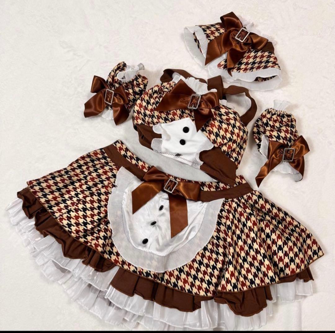 【MalyMoon】ブラウンチェック メイド服