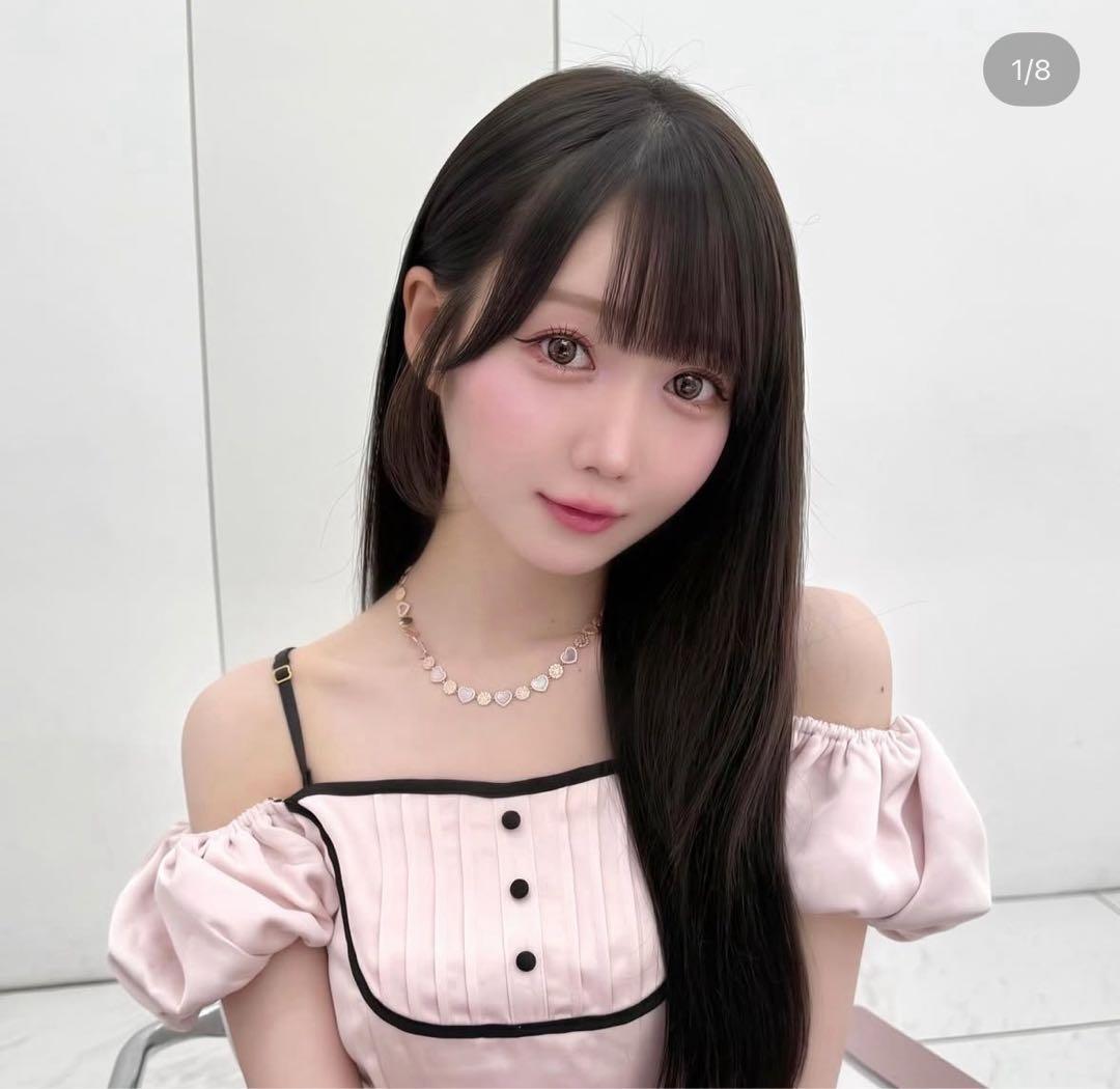 apm monaco ピンクマザーオブパール ハート＆ドット 調節可能ネックレス