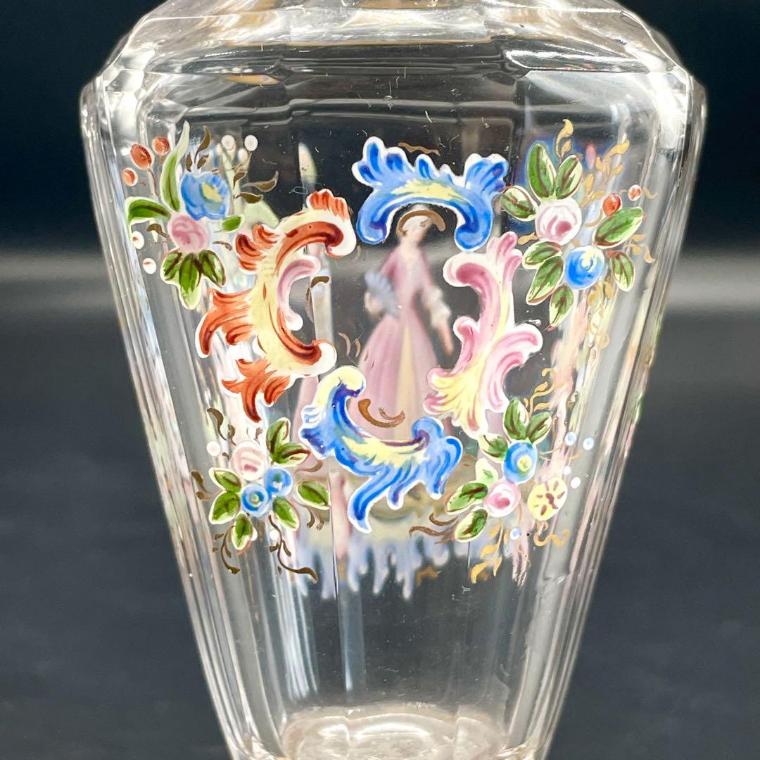 Lobmeyr ロブマイヤー 金彩エナメル 花柄 貴婦人 花瓶 ペアセット