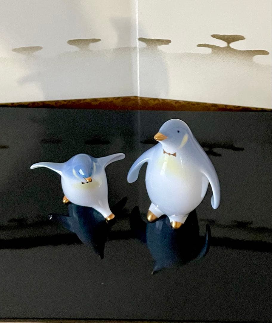 大倉陶園　ペンギン ペア　置物 希少 レア
