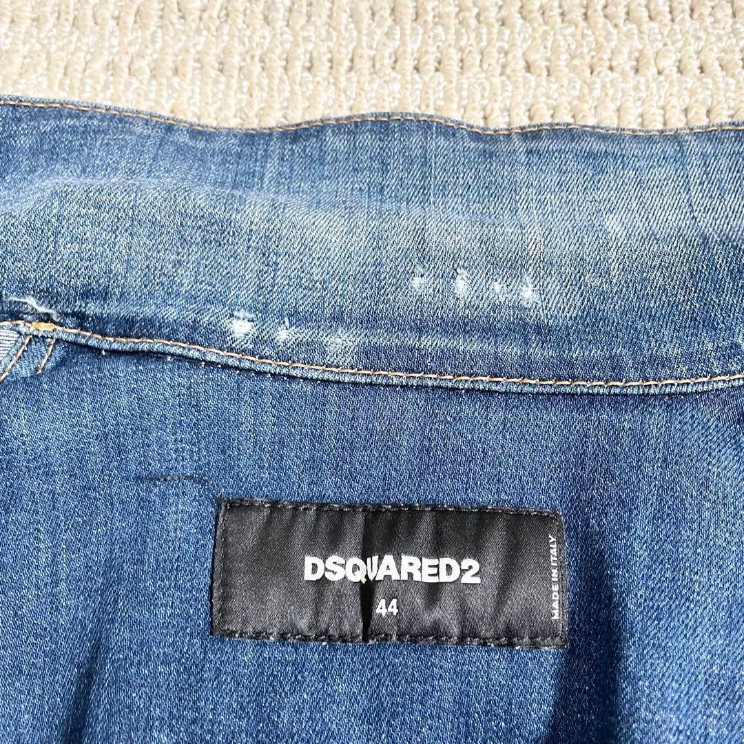 ペイント加工 ディースクエアード ジージャン デニムジャケット ダメージ リペア