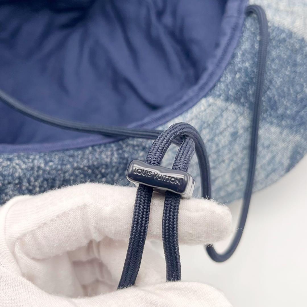 ルイヴィトン　ハット シャポー　スケーター　ダミエ ソルト　ブルー デニム　60