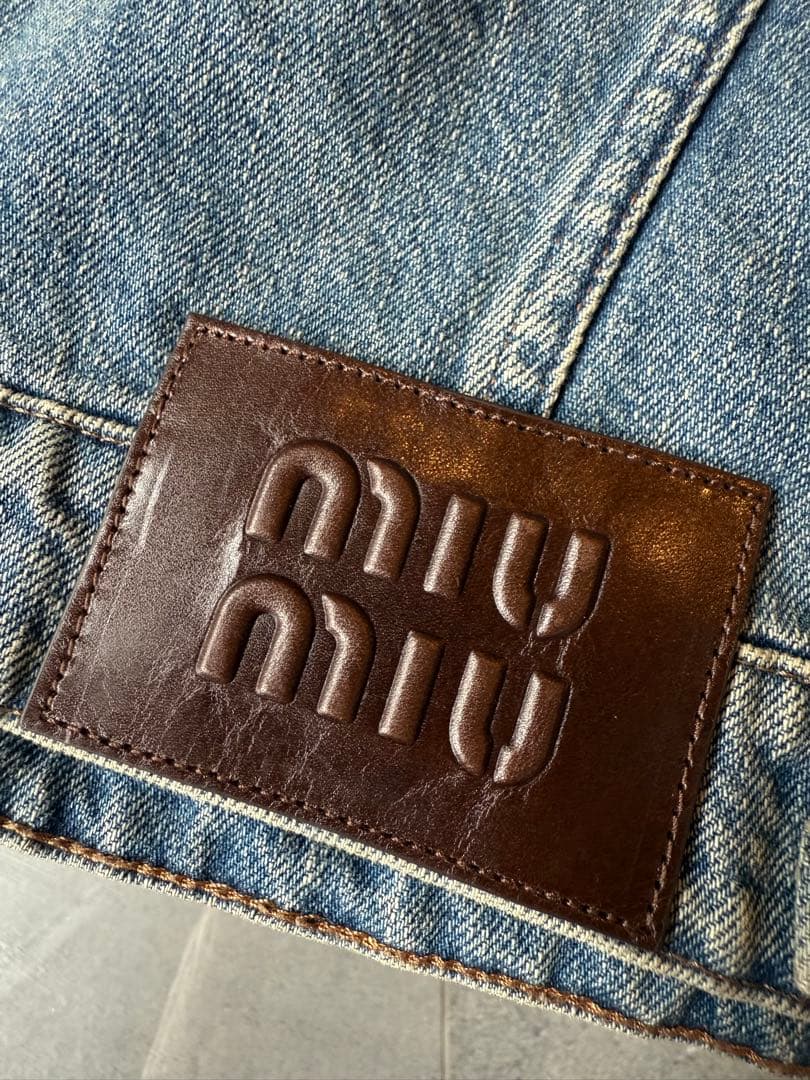 MIUMIU ミュウミュウ ロゴ入り デニムジャケット