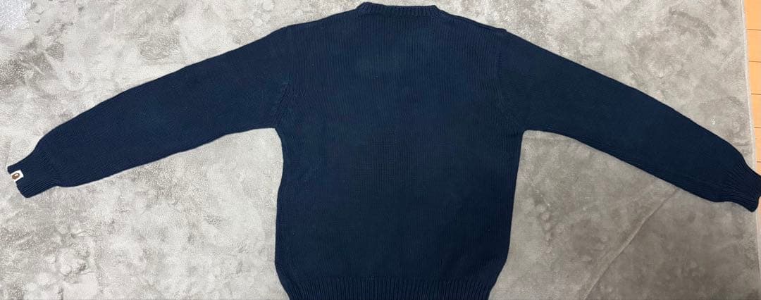 A BATHING APE ネイビー クルーネックセーター 【レア】