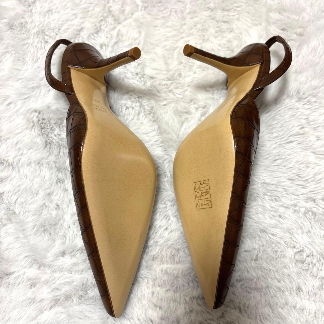 定価84,700円【GIA BORGHINIジアボルギーニ】クロコ型押しパンプス