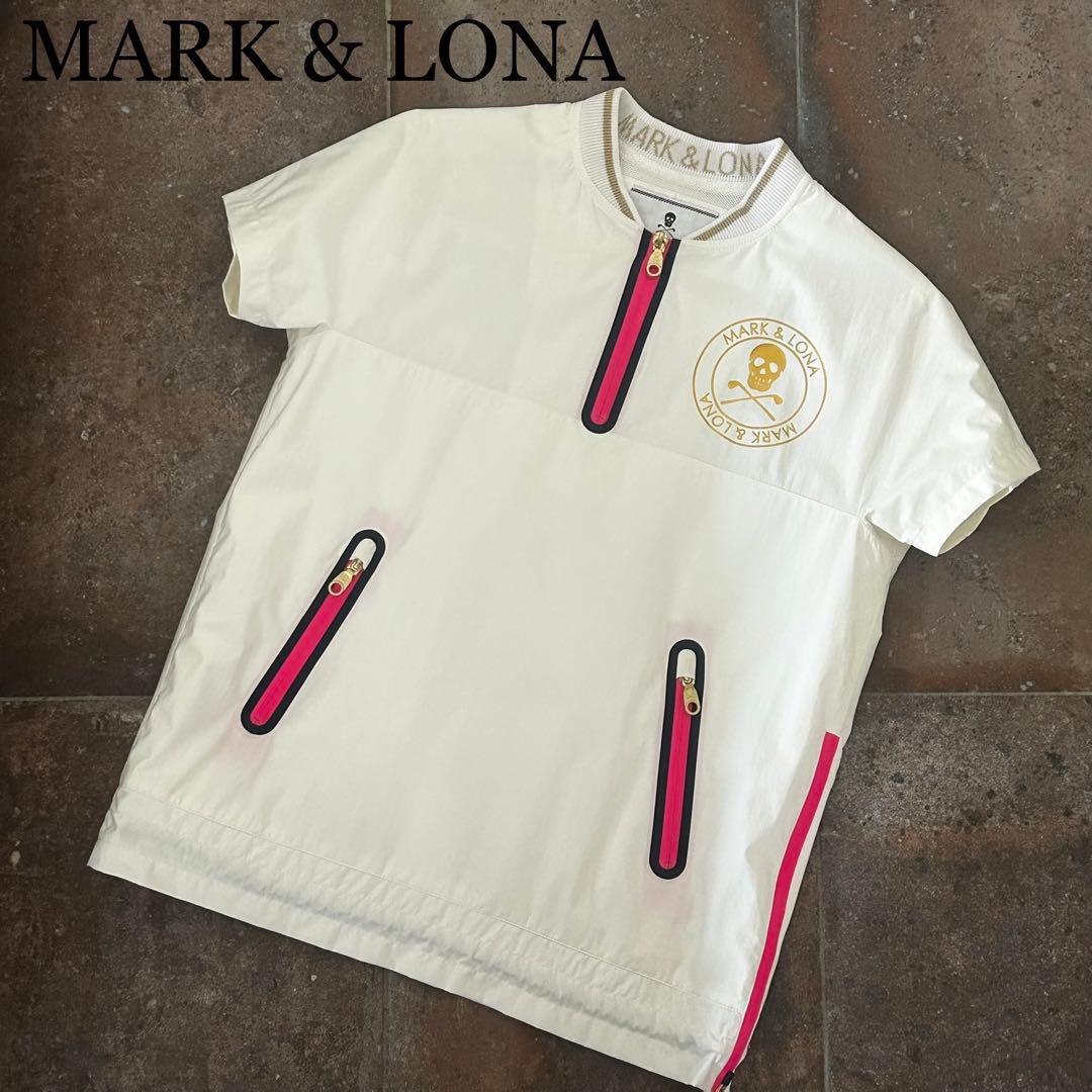 MARK & LONA 半袖　ハーフジップ　ホワイト レディースM ゴルフ