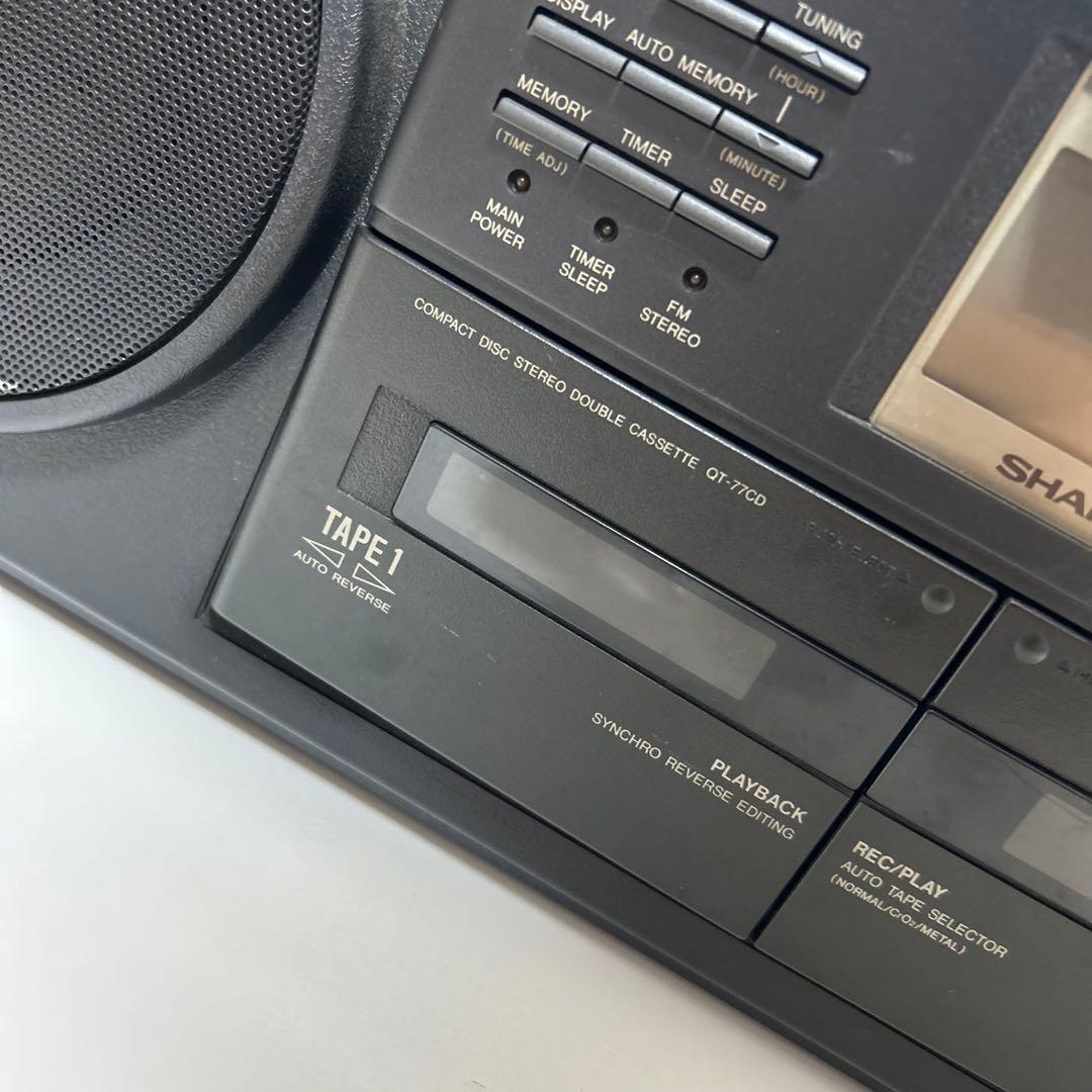 【再生ok】SHARP QT-77CD コンパクトディスク ダブルカセット