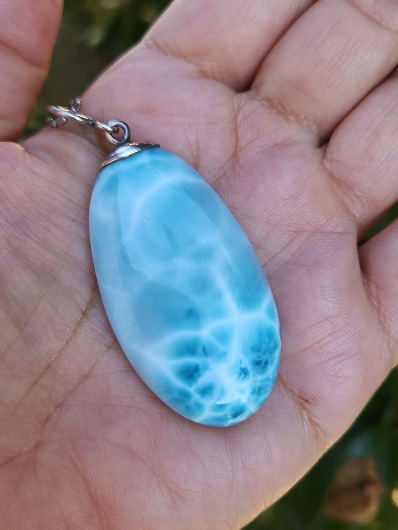 本日限定価格 美麗 ラリマー オーバル ペンダント