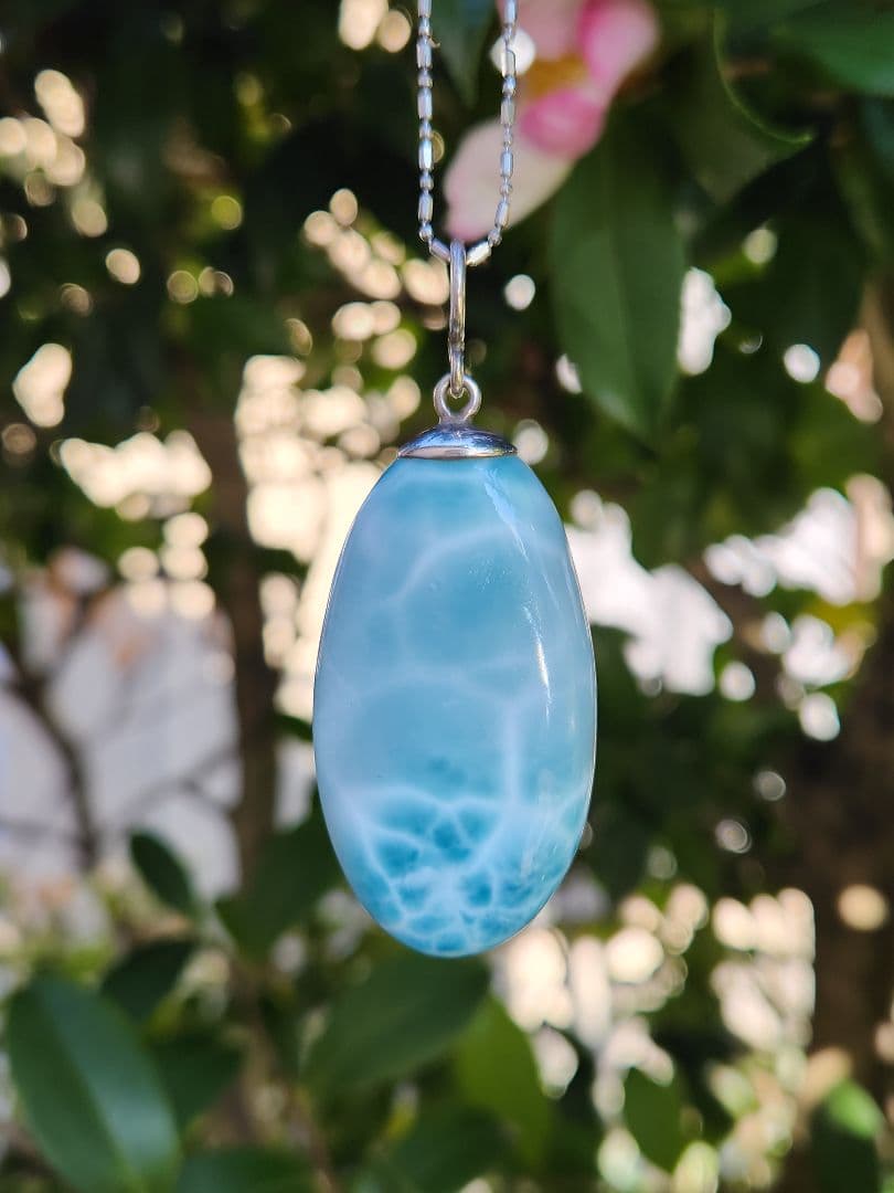 本日限定価格 美麗 ラリマー オーバル ペンダント