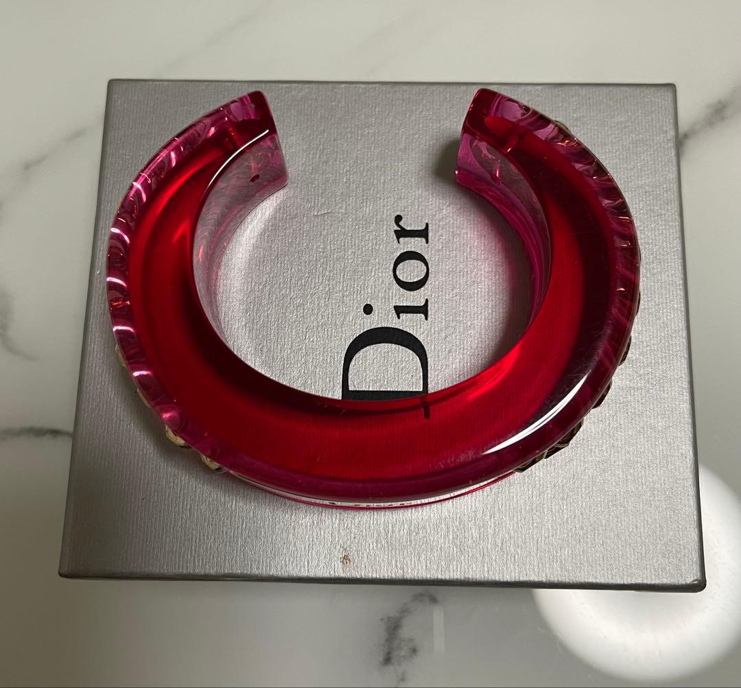 ヴィンテージ　クリスチャンディオール　チェーン　アクリル　バングル