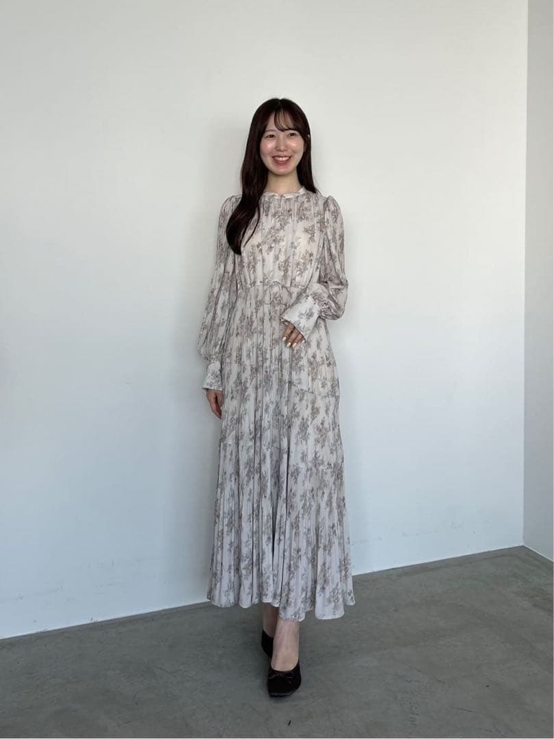 COCODEAL フラワープリントプリーツティアードワンピース