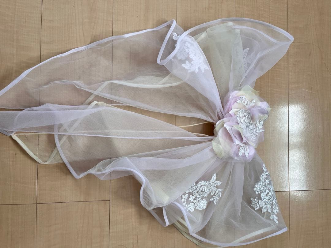 桂由美YUMI BLANCA　薄ピンクウエディングドレス