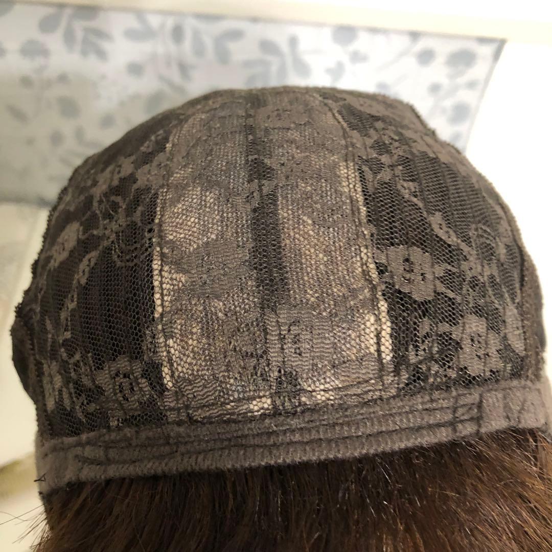 人毛100% フルウィッグ　ショートボブ　ブラウン