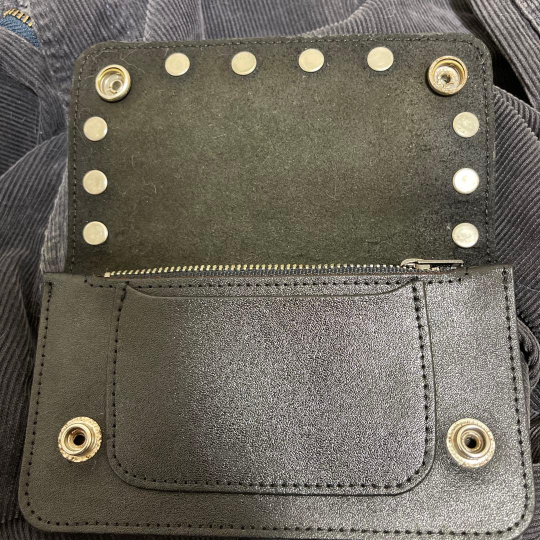 HARLEY-DAVIDSON スタッズ付きブラックレザー財布 80s