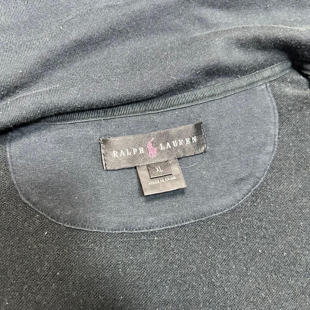 超希少 黒 ピンク ラルフローレン ジップアップ トレーナー ハイネック Y2K