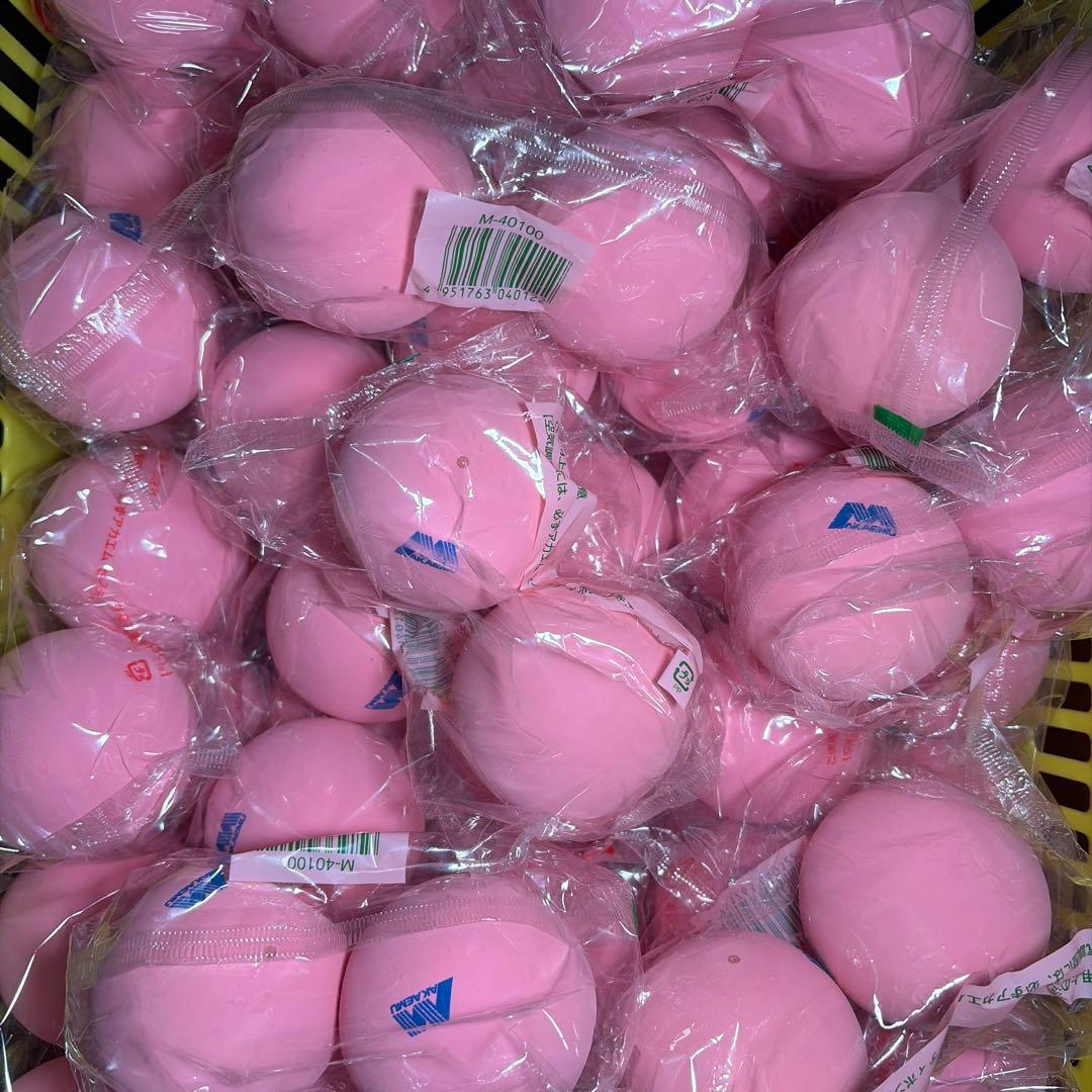 ソフトテニス ボール アカエム 50球 カゴ付き