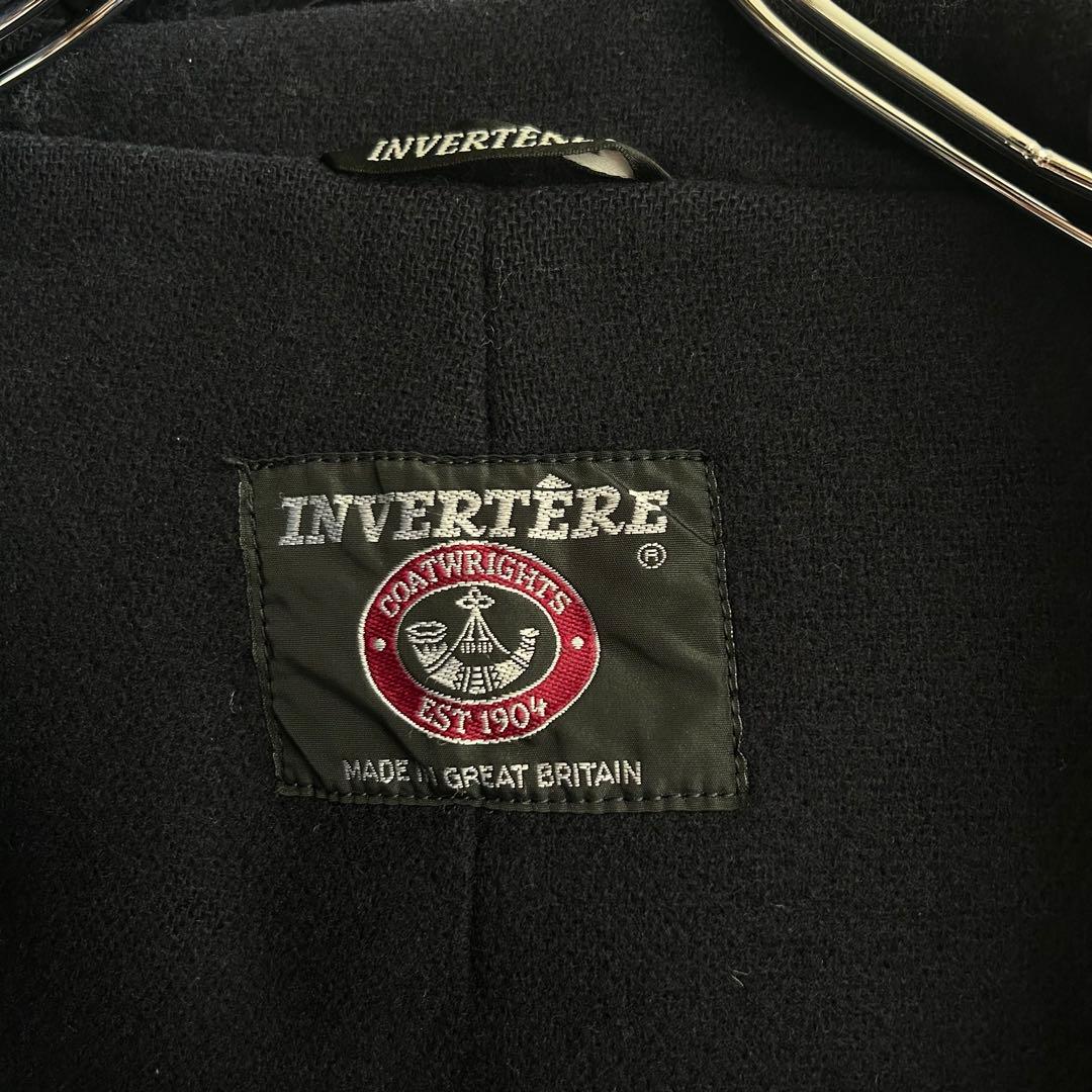 英国製 INVERTERE ヘリンボーン ダッフルコート ネイビー M