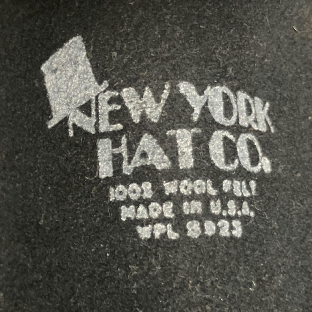 ニューヨークハット × HTC ウールハット レザー スタッズ 美品 アメリカ製