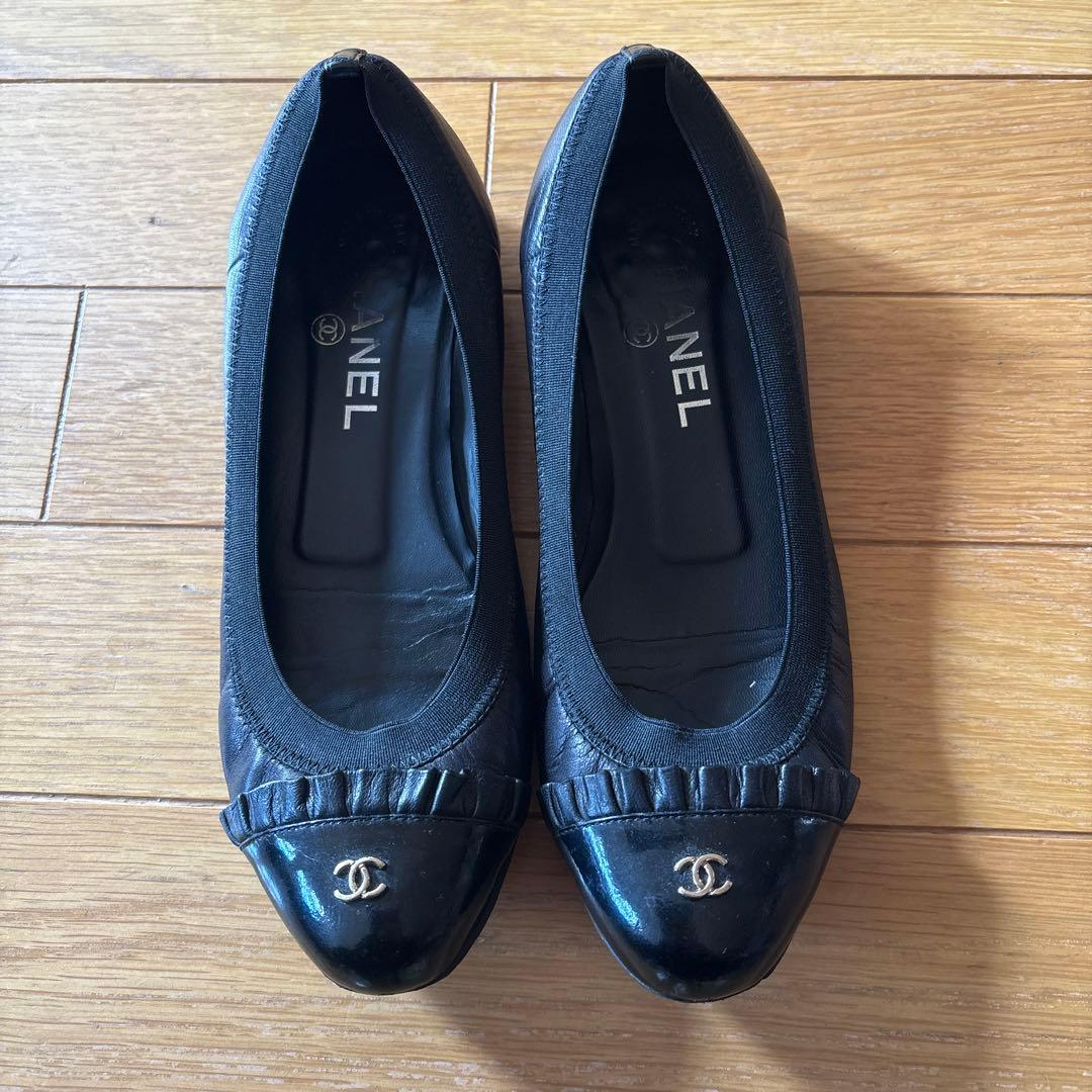 CHANEL 正規品 バレエシューズ フラットシューズ ココマーク23cm