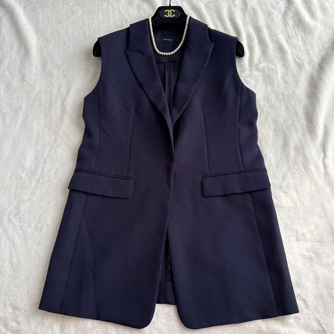 Mina様　アルアバイル ダブルオックスミドルジレ テーラード ベスト ネイビー