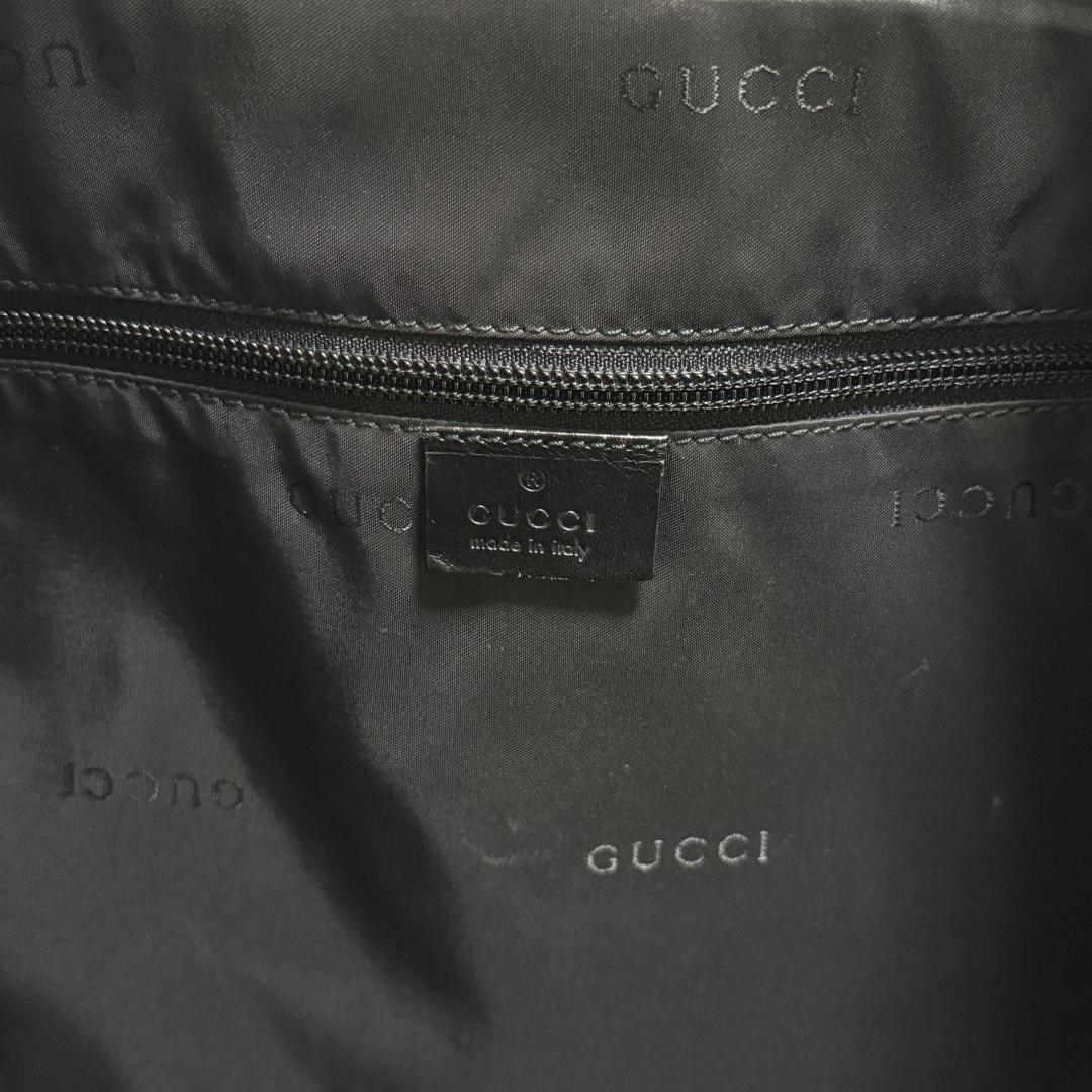 GUCCI グッチ ナイロン レザー 2WAY ボストンバッグ ロゴプレート