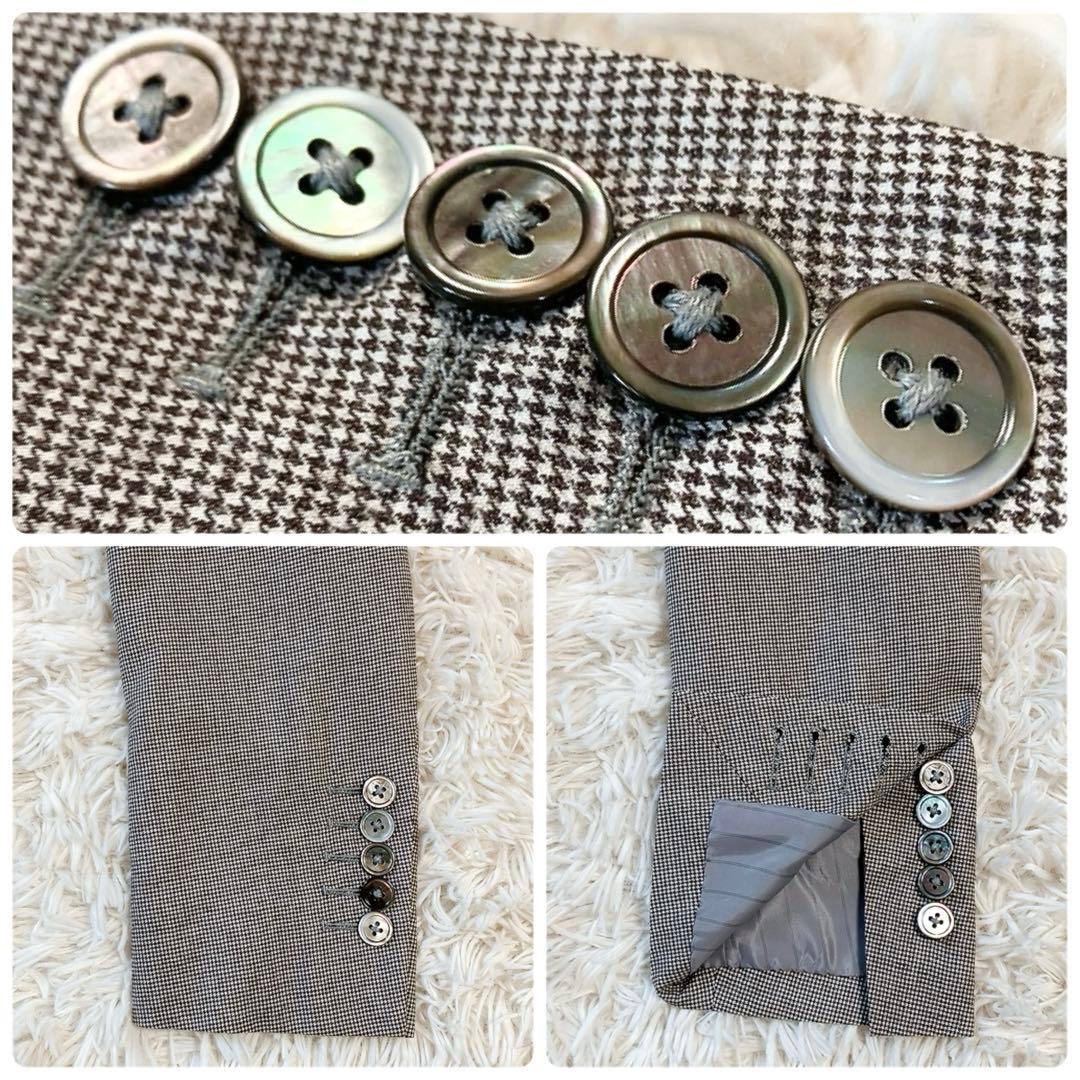 【裏地ロゴ・160's】Loro Piana　スーツ　千鳥柄　正規緑タグ　L貝釦