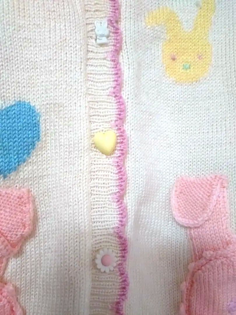 【美品✩】ナイルパーチ♡手編みのウサギ刺繍のニットカーディガンです(^^)♡