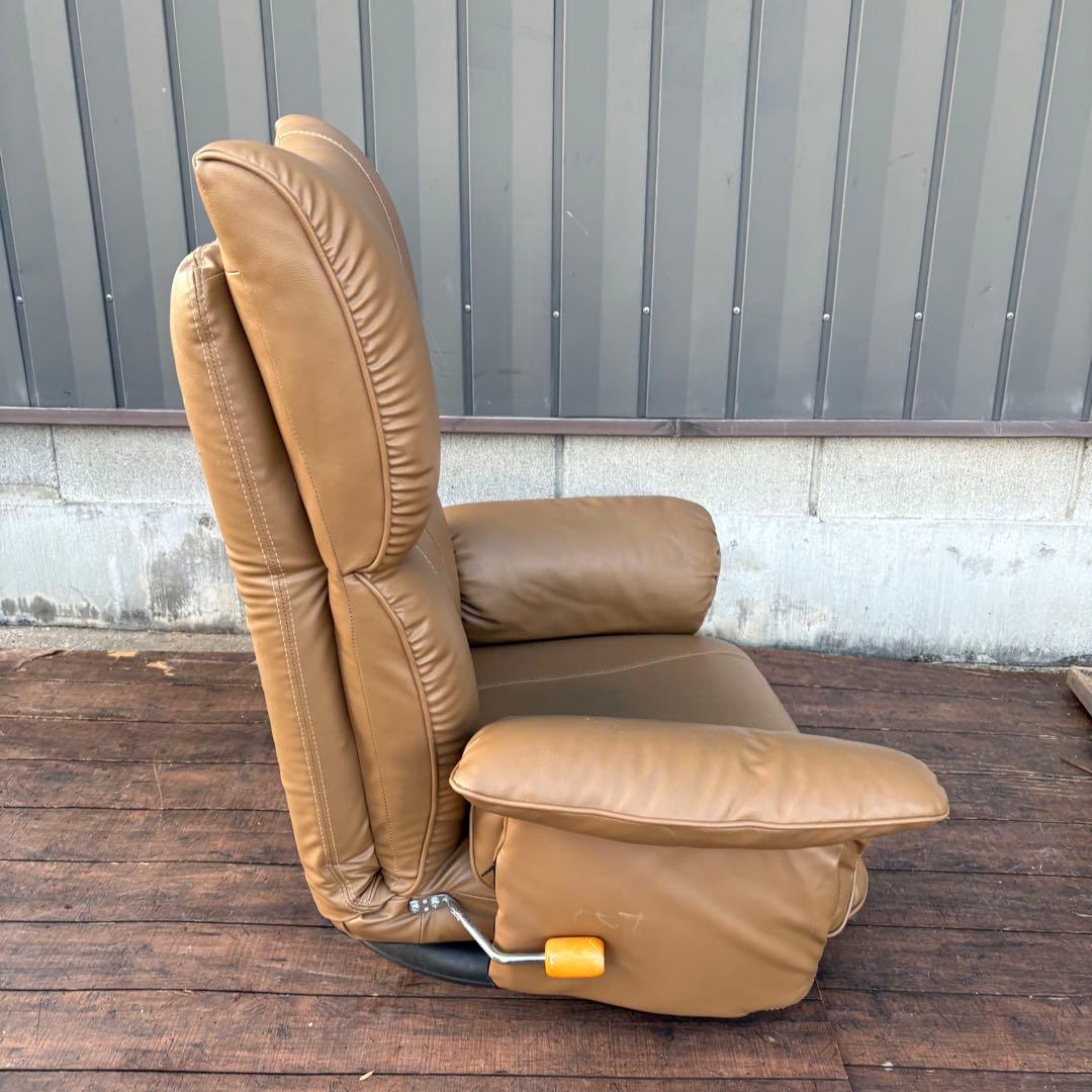 リクライニング座椅子 リラックスチェア アームチェア 大型 ハイバック 回転式