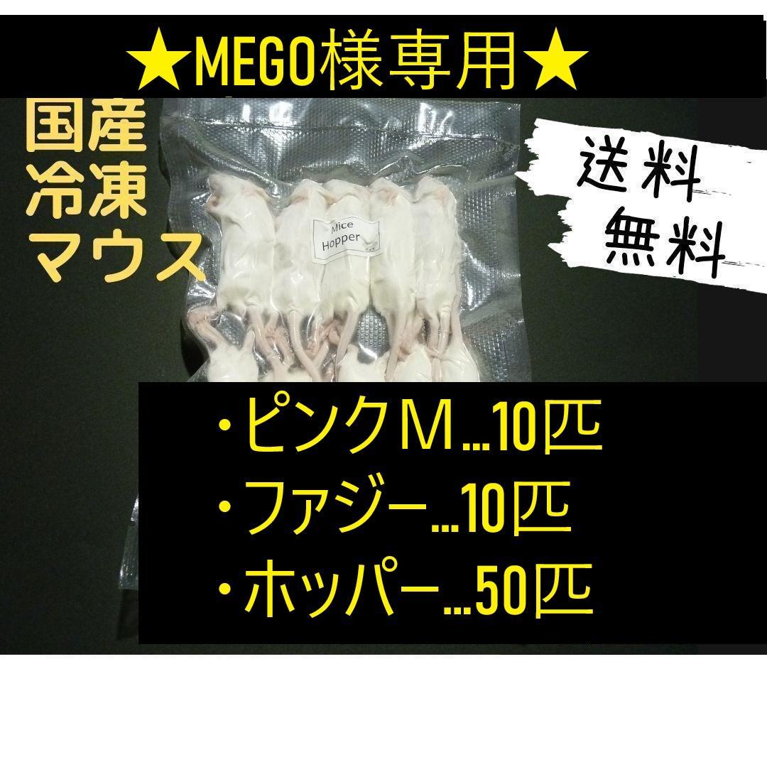 ★MEGO★国産冷凍マウス ホッパー 50匹 ファジー10匹ピンクM10匹