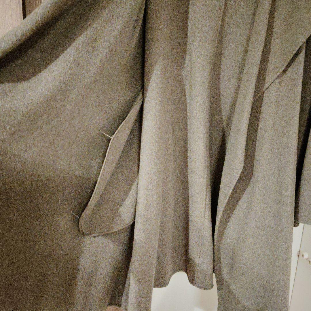 NOBLE ノーブル リバーオーバーカラーミディコート グレーA