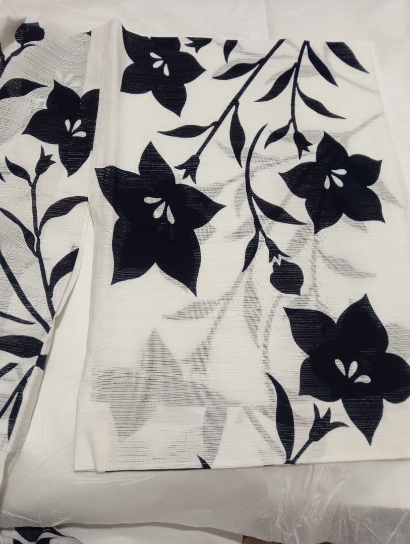 【最終値下げ】竺仙 浴衣 綿絽 桔梗 白地 (浴衣のみ)