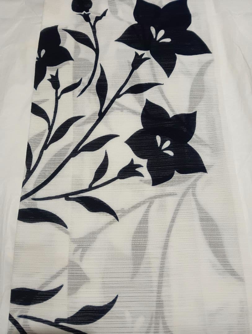 【最終値下げ】竺仙 浴衣 綿絽 桔梗 白地 (浴衣のみ)