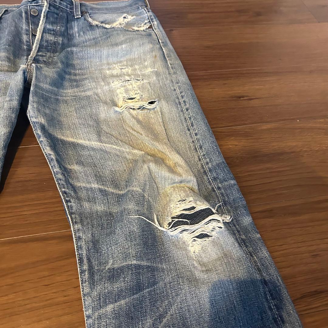 Levi's 501 W36 BIG E 縦落ち ダメージ加工古着ヴィンテージ