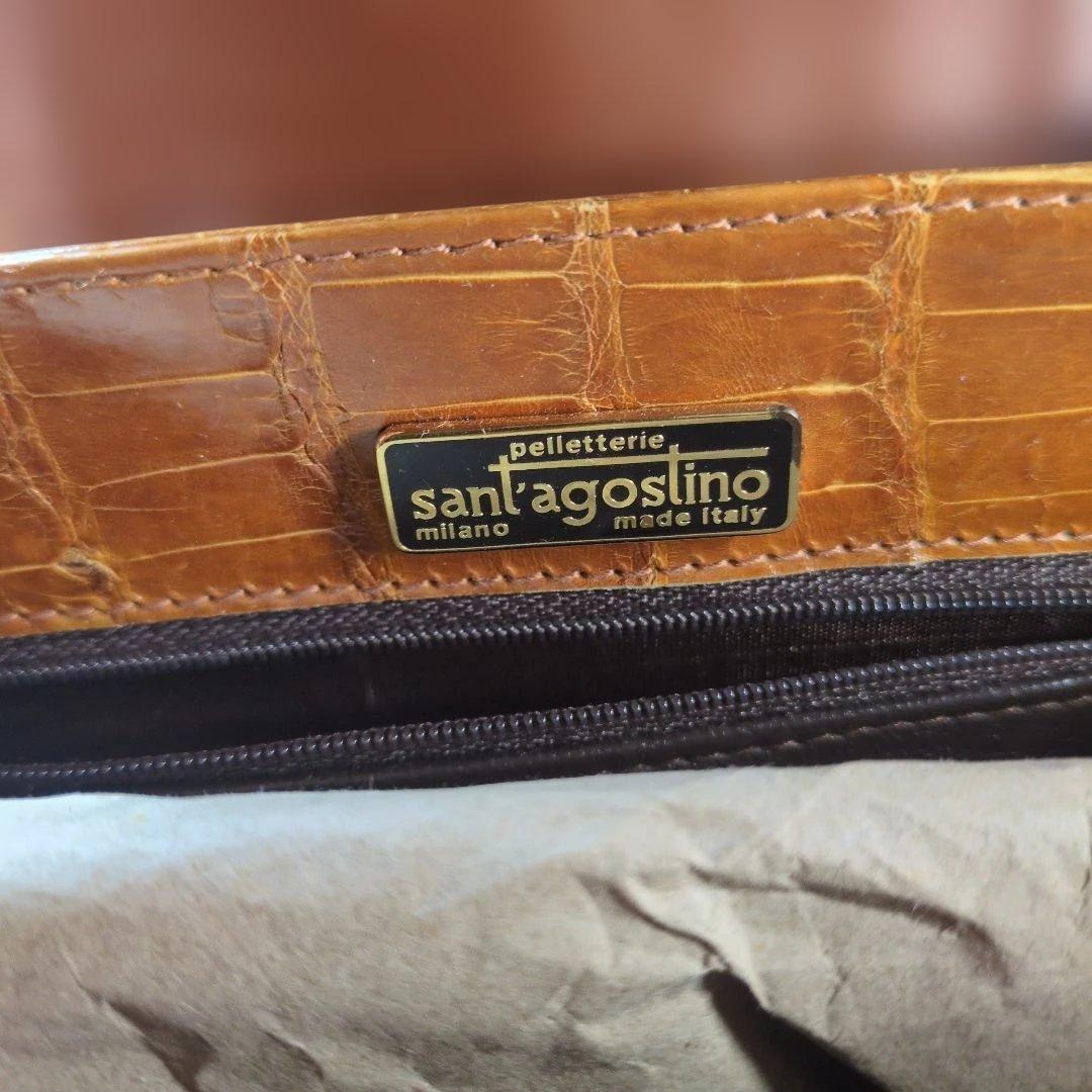 シャイニング　クロコダイル　バッグ　ブラウン　セット　サンタゴスティーノ