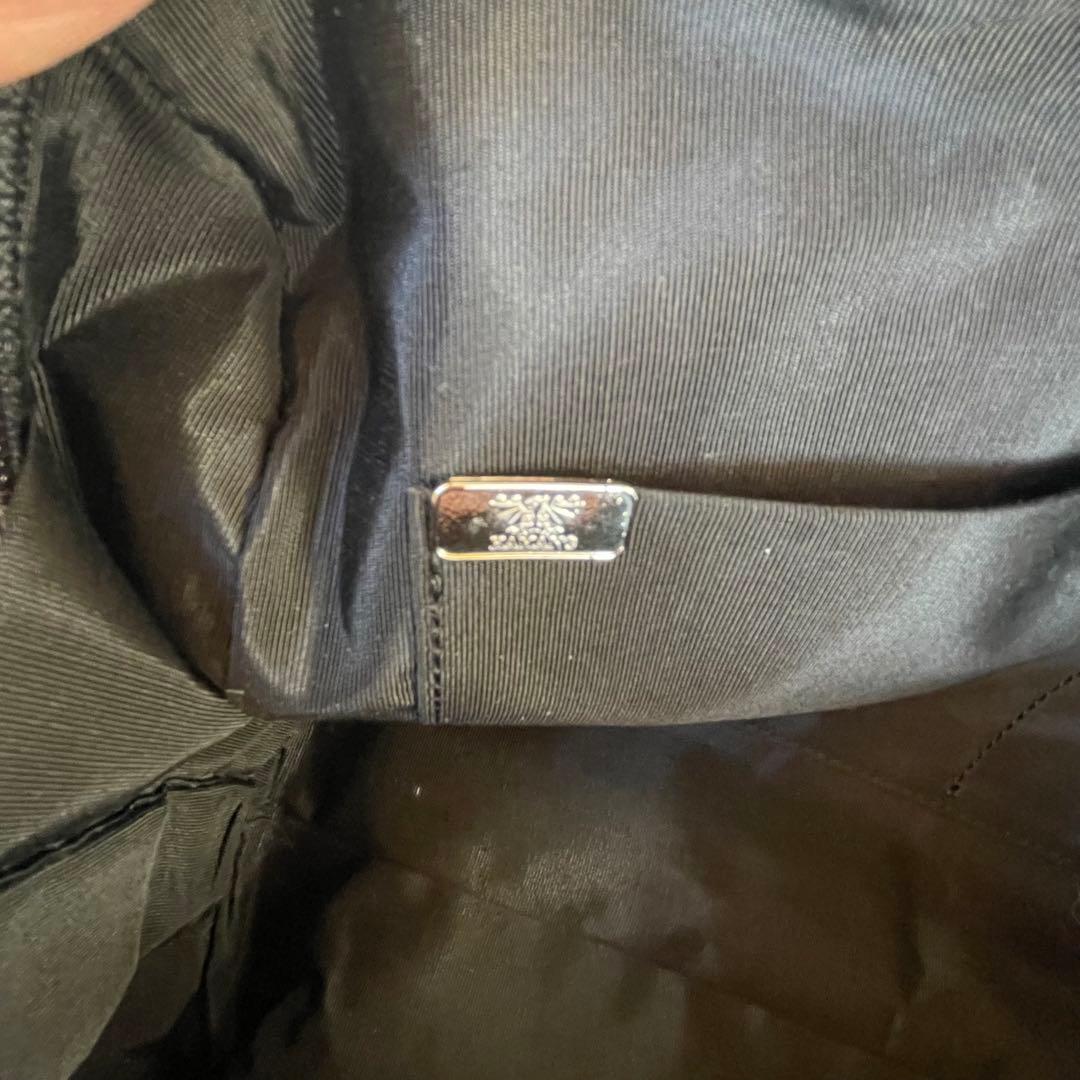 美品☆　濱野皮革工藝 HAMANOエナメルボストンバック　ハンドバック　黒