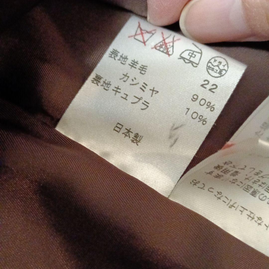 【美品】Ralph Lauren カシミヤ混 日本製　Pコートブラウン Ｌ13