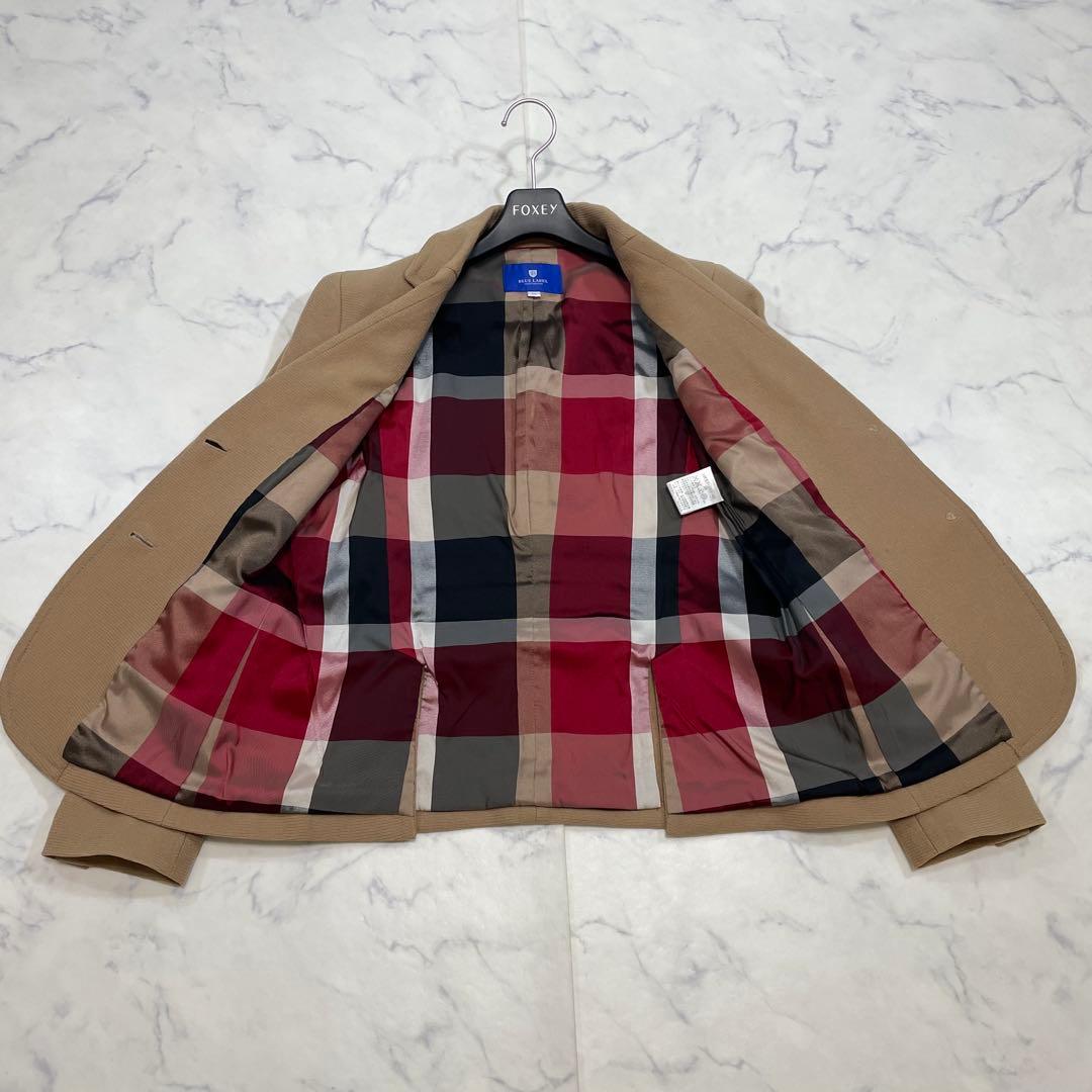 ブルーレーベル クレストブリッジチェックウールジャケット 金ボタン 三陽商会