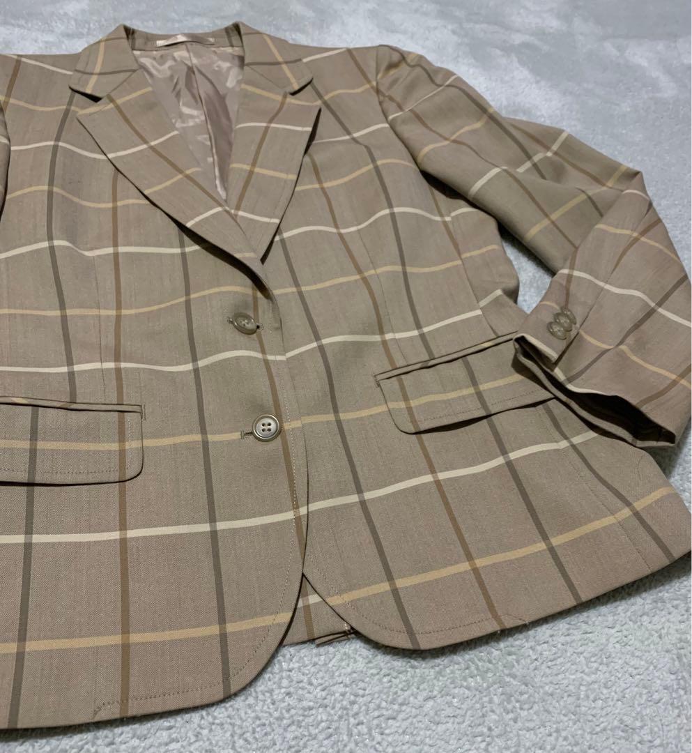 ⭐️美品　Burberry チェック　レディース　スカートスーツ　ウール100%