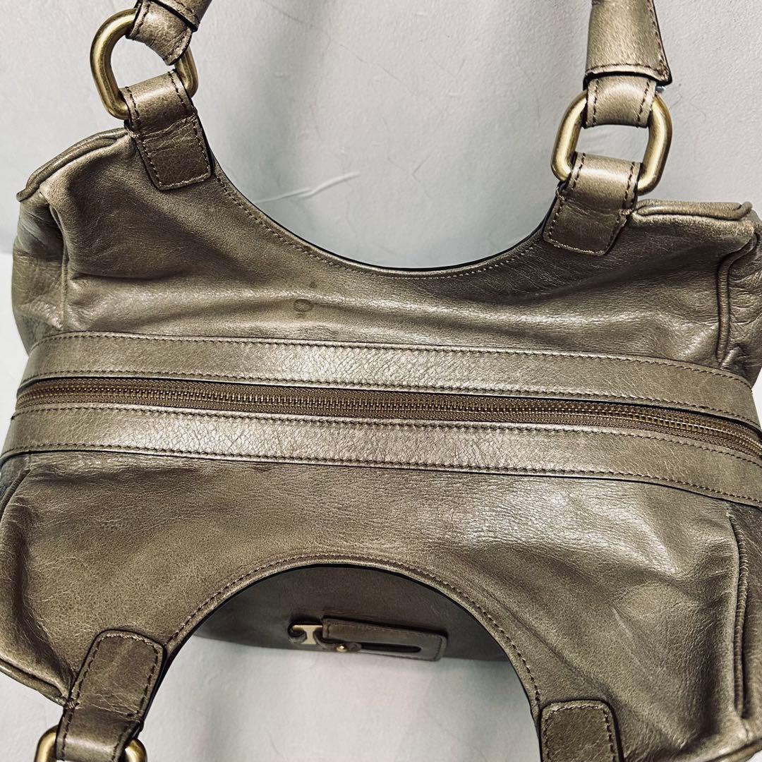 MaxMara Leather handbag ミニボストン LogoPlate