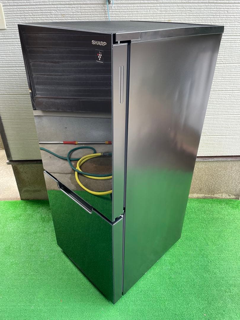 737美品✨ シャープ ガラストップ 左右つけかえどっちもドア 冷蔵庫 ブラック