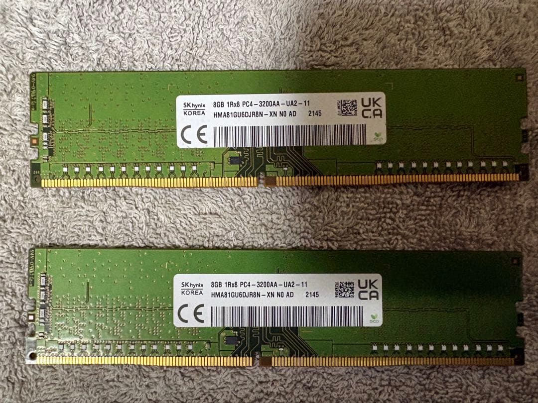 SK hynix PCメモリ DDR4 8GB 3200MHz ×2枚 16GB