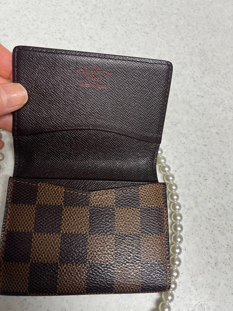 ルイヴィトン　ダミエ 柄レザー名刺入れ　中古
