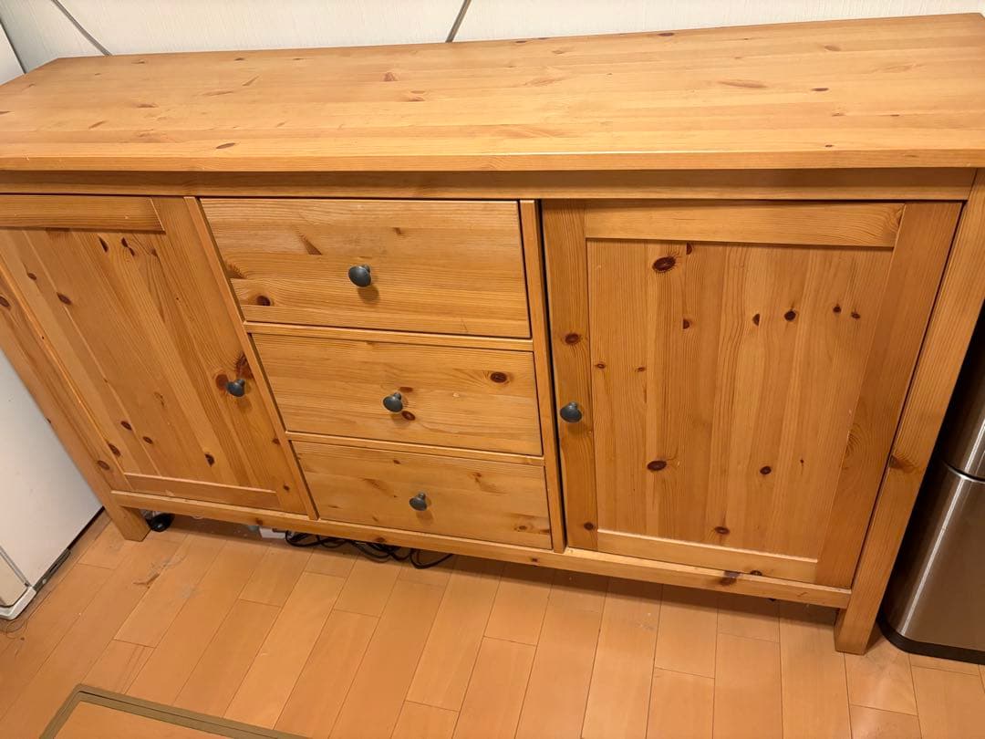 あちこです。ナチュラルウッド 食器棚 引き出し付き