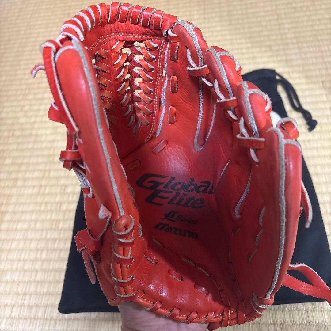 t*o様 Mizuno Global Elite 軟式グローブ 内野手用 オレン