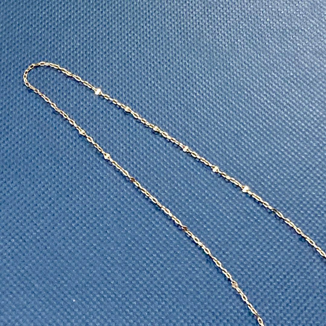 K10 YG ステップペタル チェーンネックレス 0.7g